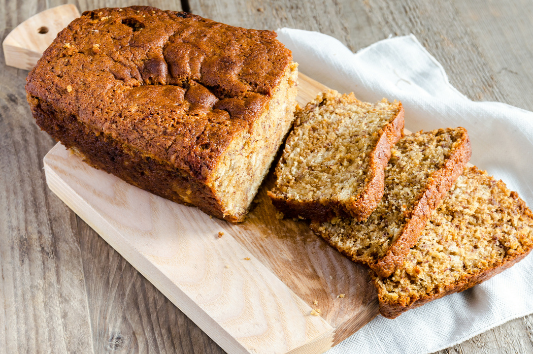Loaf of Banana Bread with Apple Confiture